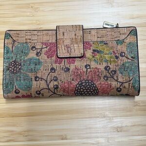 Floral Cork Clutch Wallet